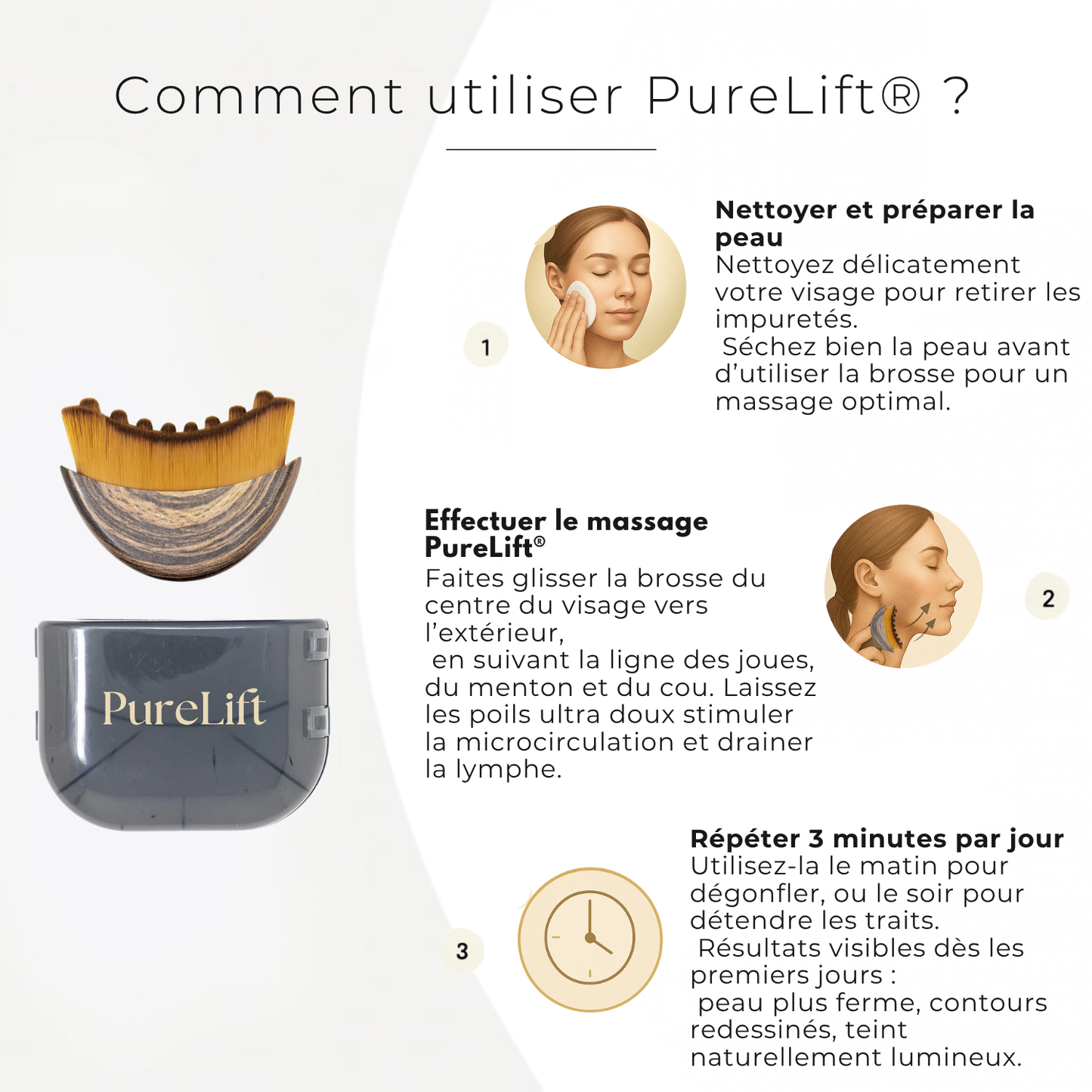 PureLift® - Brosse de Drainage Facial Sculptante